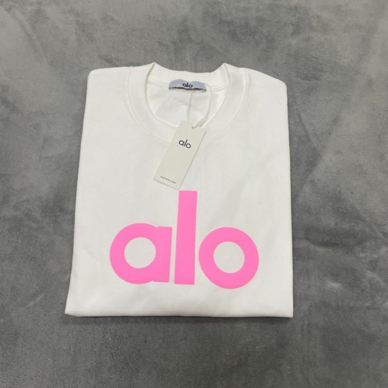 ALO Cotton Loose Fit Unisex Crew Neck Tee Streetwear Casual Top