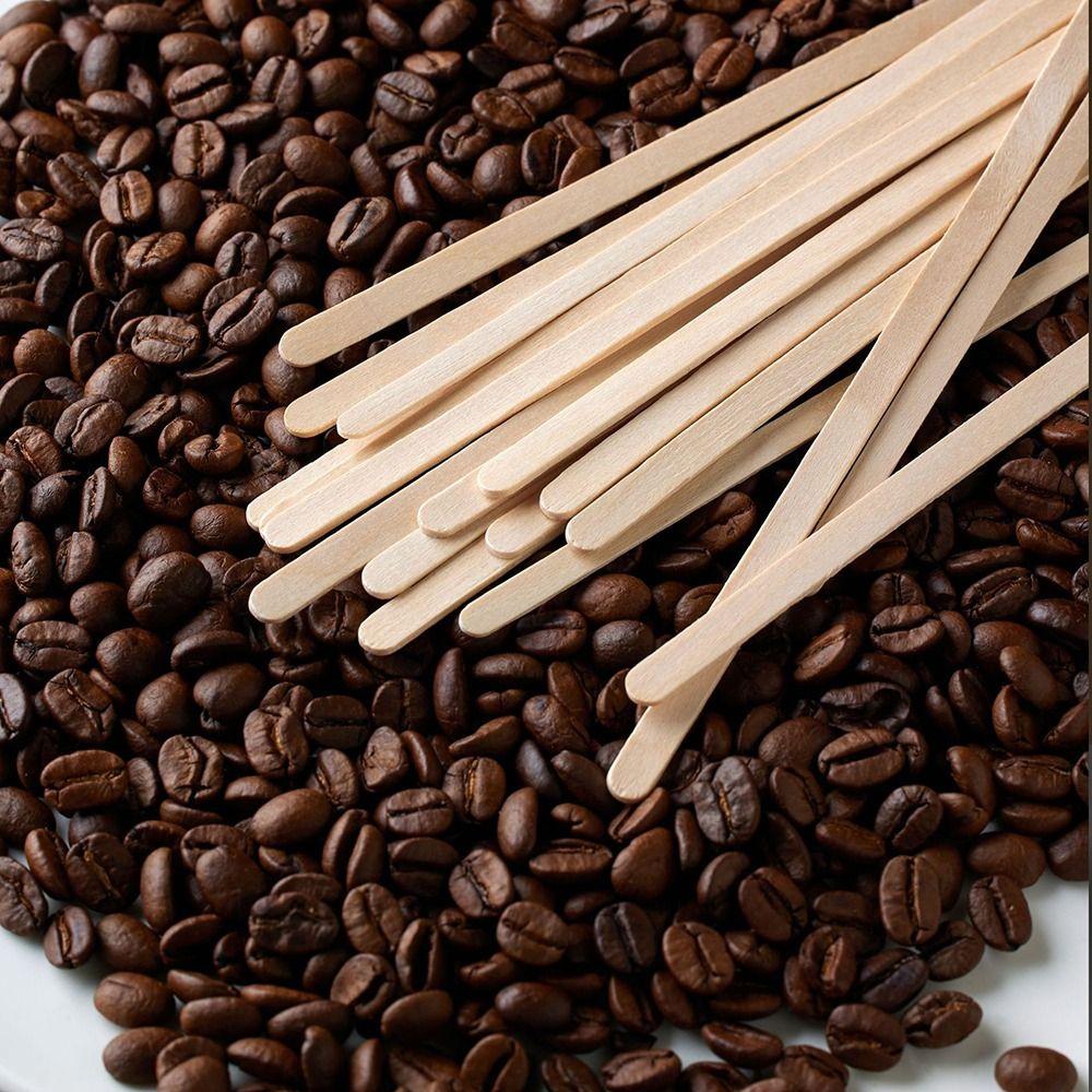 100Pcs 14/18cm Coffee Stirrer Sticks Single Package Drinking Stir Coffee Supply