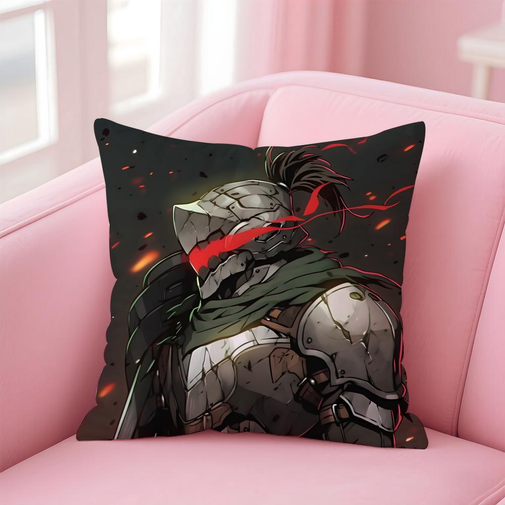 Handsome Anime Goblin SlayerCartoon Cushion Cover Pillow Case Soft Skin Friendly Fabric Concealed Zipper