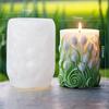 Flower Cylindrical Candle Mold Lavender Tulip Sunflower Lily Silicone Mold Candle Making Tools DIY Gypsum Aromatherapy Molds