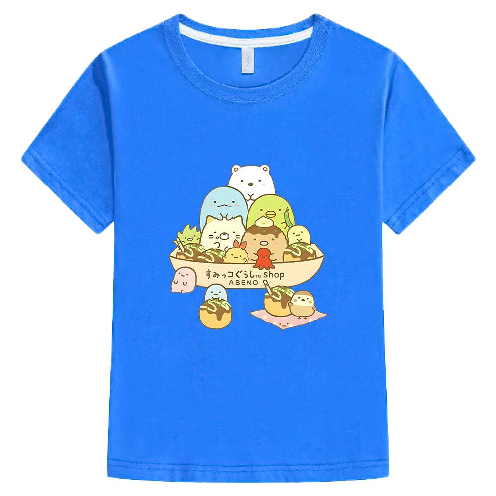 Футболки Sumikko Gurashi Детская летняя одежда Футболки с мультяшным принтом Футболки для мальчиков и девочек Аниме футболки Хлопковый топ