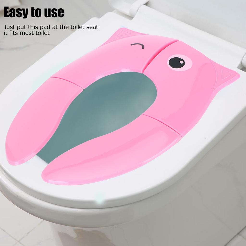 Folding Potty Seat Pad Portable Baby Toddler Toilet Training Seat Non Slip Pad for Travel(Green )