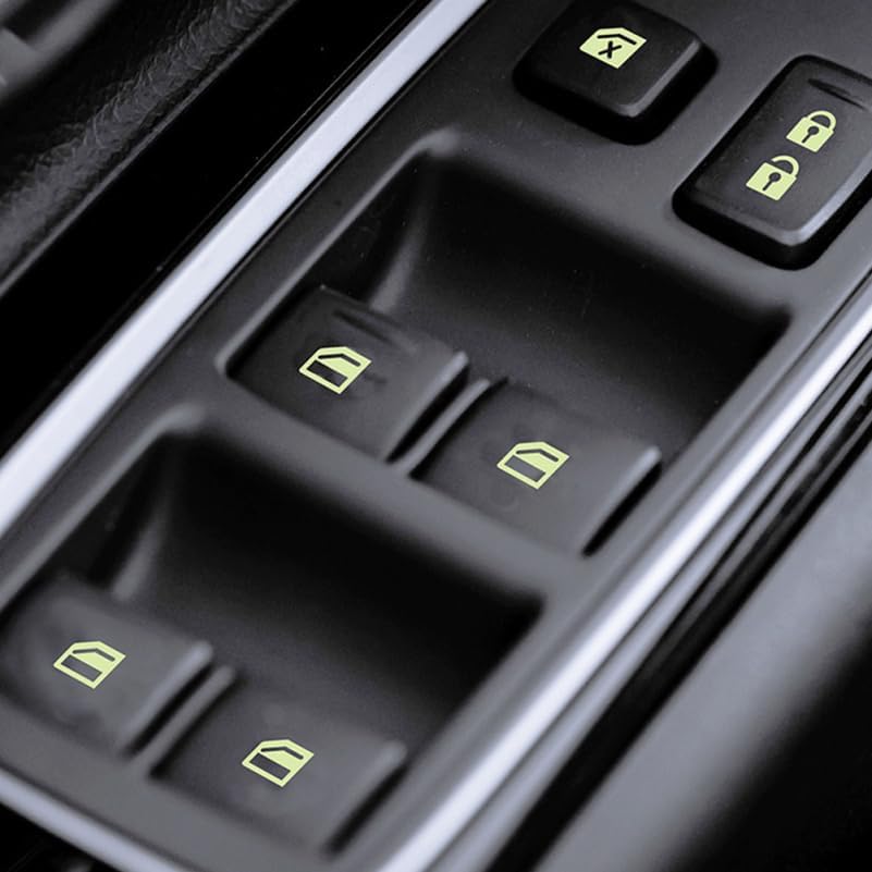 4 Pcs Car Glow Button Stickers Fluorescent Adhesive Decals for Stylish Car Interior Easy Install Night Safety Stickers for Window and Dash Buttons