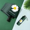 Automatic Folding Umbrella Women Black Paint Daisy Pattern Ultraviolet-proof Umbrella