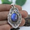Handmade Pendant Labradorite Gemstone Sterling Silver Jewelry Women Pendant