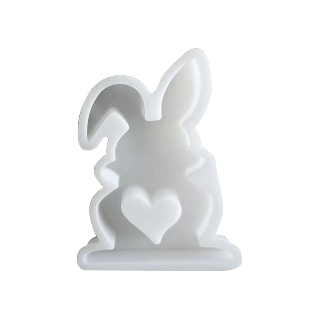 Heart Rabbit Candle Resin Mold Easter Rabbit Silicone Mould DIY Craft Molds Handmade Soap Baking Mold for Home Decor