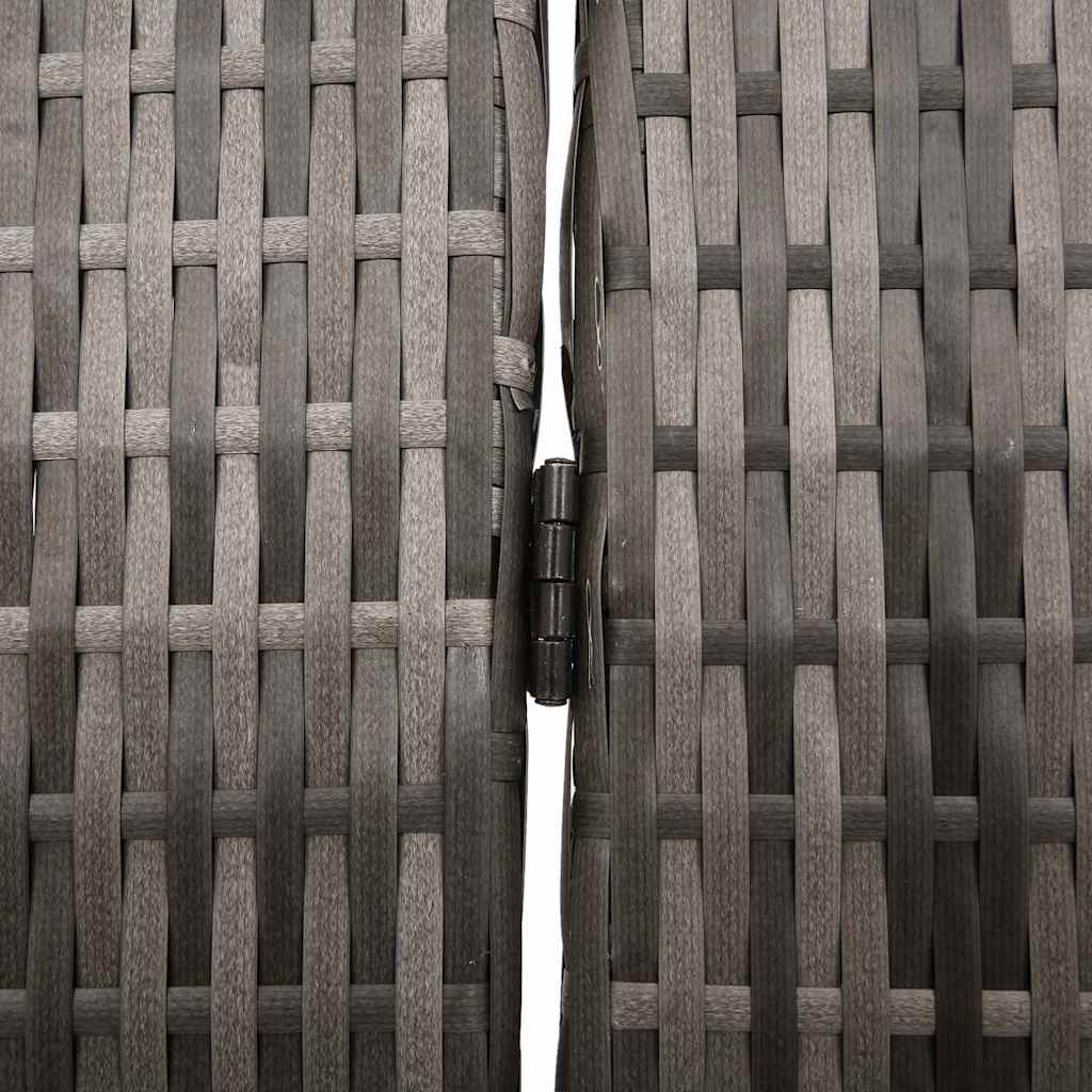 Room Divider Gray 146 x 180 cm Poly Rattan