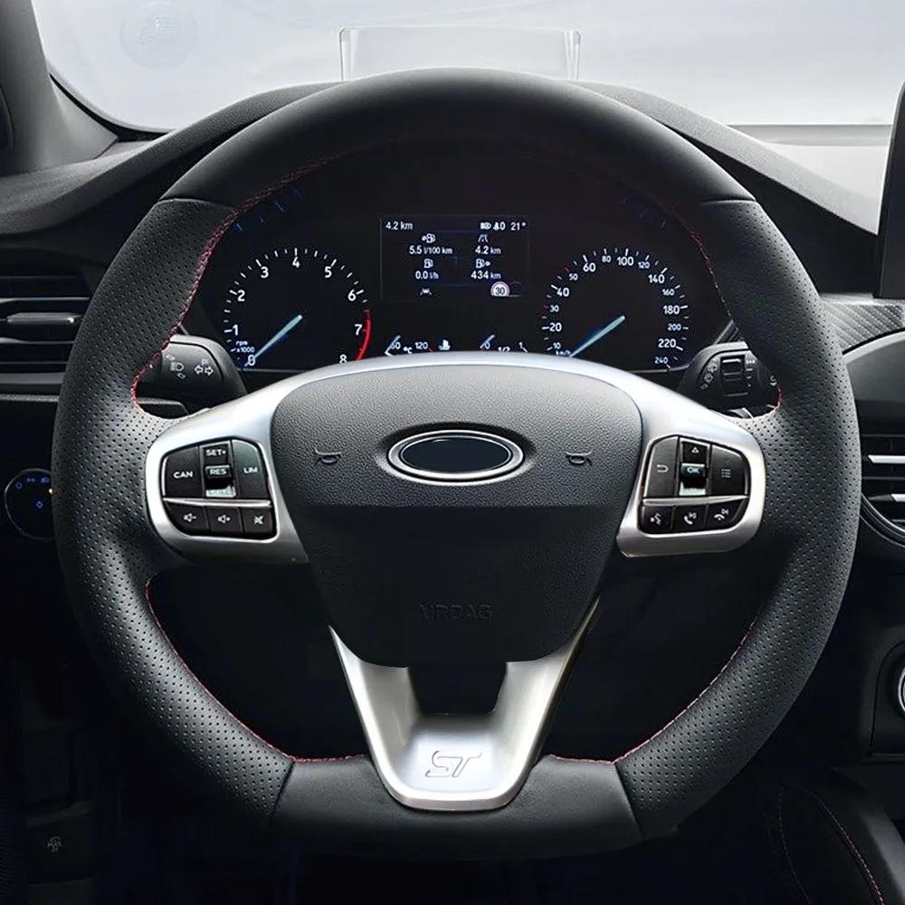 Для Ford Fiesta MK8 2017-2019 Focus 4 MK4 2019-2025 Накладка на панель рулевого колеса Рамка Декоративная наклейка Крышка Аксессуары