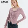 Autumn Women's Blouse Sexy Temperament Knitted Cardigan Single-breasted Long-sleeved Tide Top