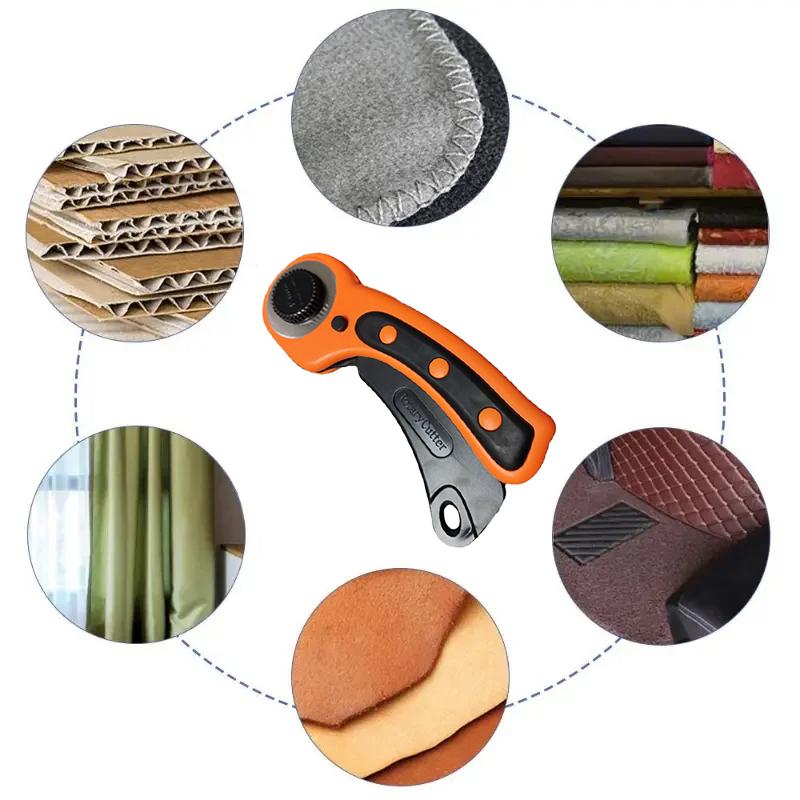 45 мм вращающийся резак для кожи, режущий инструмент для ткани, круглое лезвие, нож для лоскутного шитья, ручка-колесо