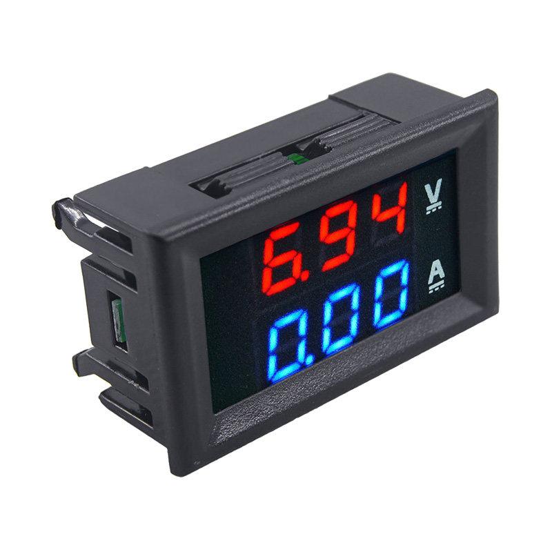 LIZAO Цифровой вольтметр-амперметр-ваттметр DC 0-100V/200V, 10A/50A/100A, Панельный прибор с двойным дисплеем