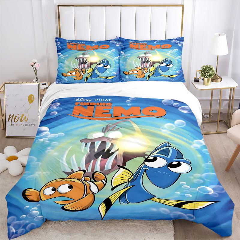 Nemo Adventure Print 3Pcs Bedding Setduvet Cover With 2 Bedropillowcase Home Birthday Gift