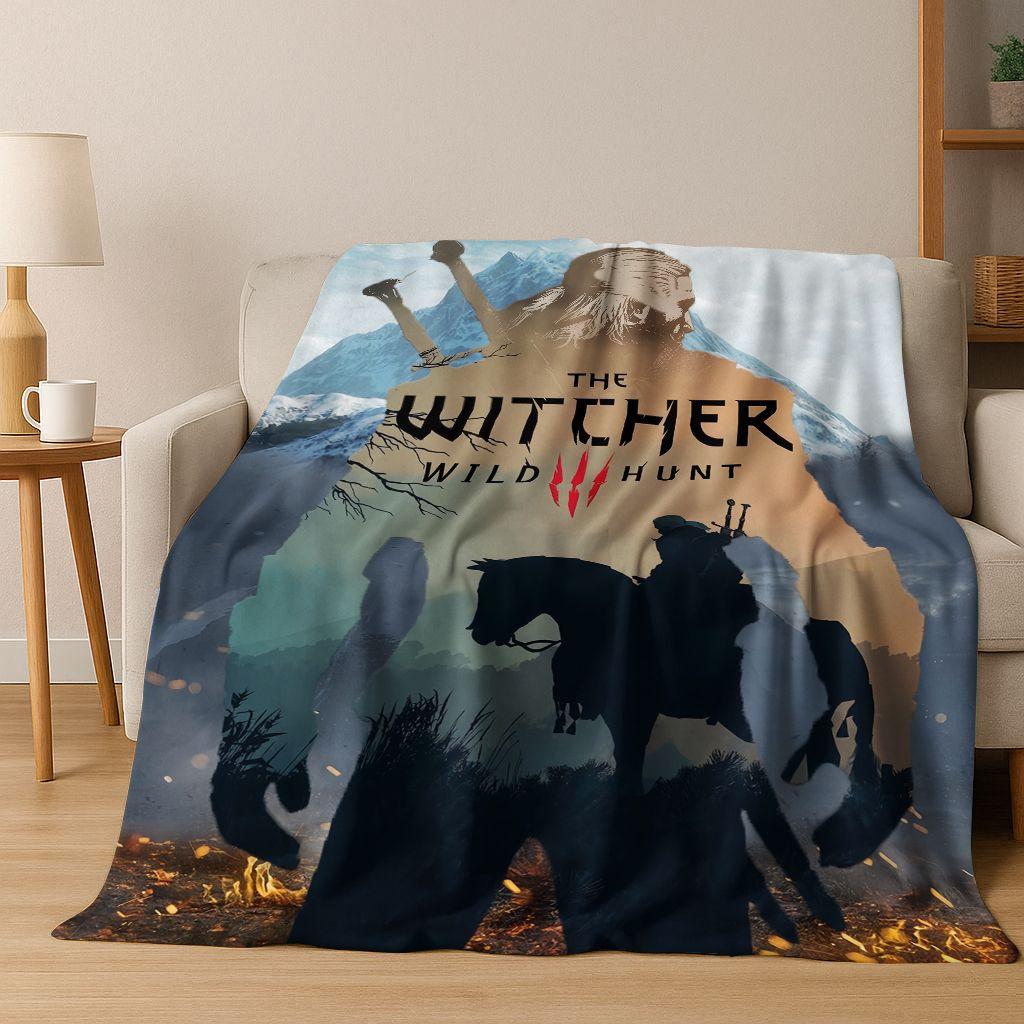 3D The W-Witcher Геральт Игры Мультяшное Фланелевое Одеяло, Теплое и Уютное Мягкое Плед для Дома Спальни Кровати Дивана Покрытие Детский Подарок