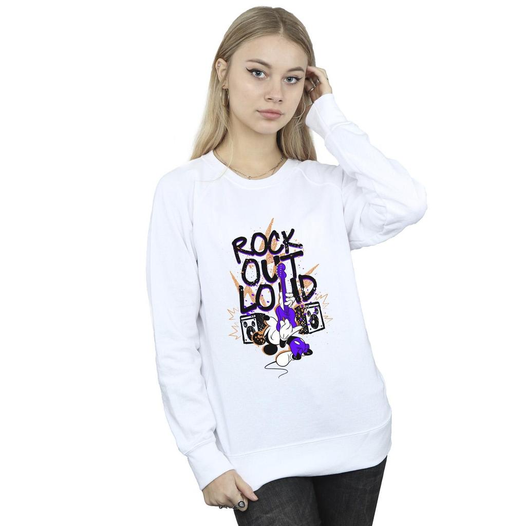 Disney Womens/Ladies Mickey Mouse Rock Out Loud Sweatshirt