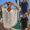 Summer Vacation Lace-Up Knit Beach Cover-Up