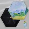 Ultraviolet Protection Small Pocket Umbrella Oil Painting Folding Umbrella  Daily Commute