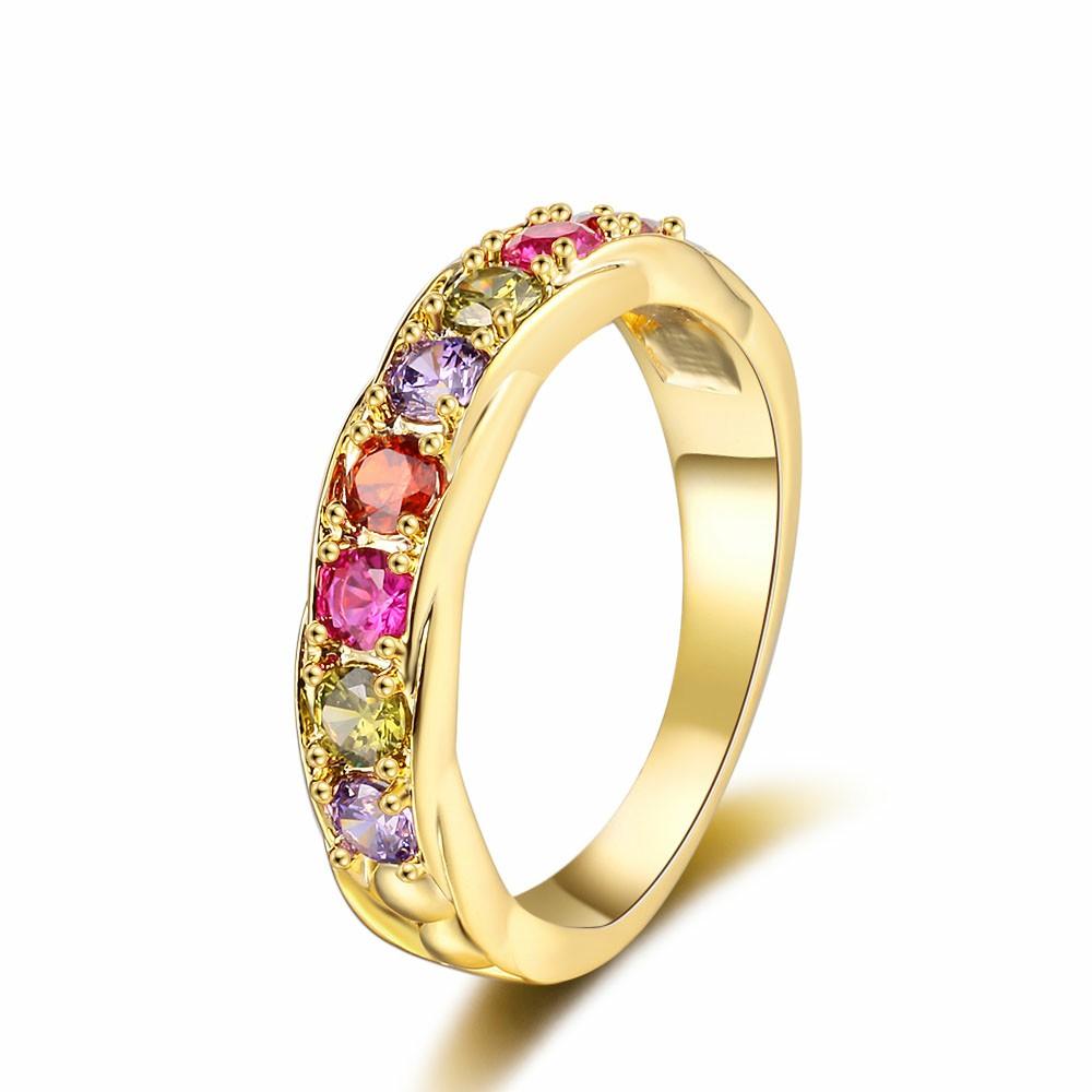 Красочное кольцо с цирконием, серебряные кольца, простой стиль, ювелирные изделия на руку для женщин, кольцо с позолотой 18 карат