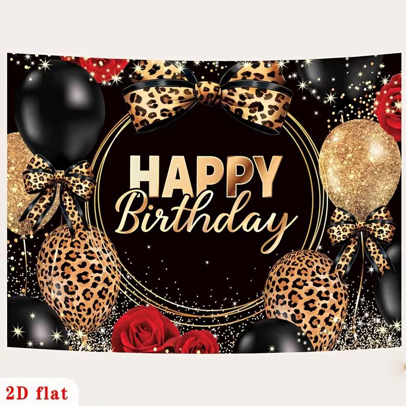 2D Wild Leopard Print Birthday Backdrop Adult Party Photoshoot Background
