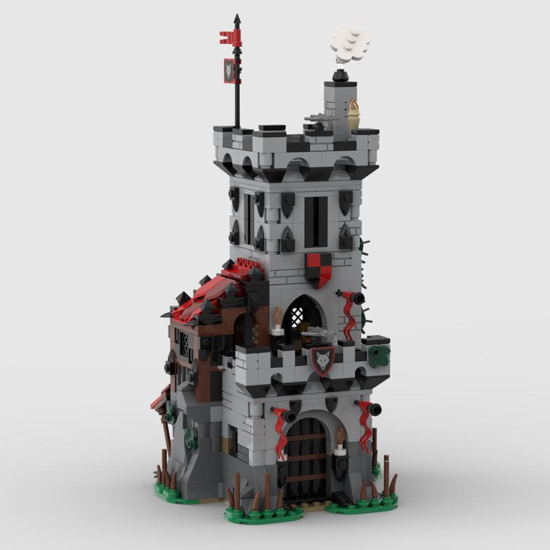 877 деталей Новый MOC Строительная модель Средневековый Замок Волчьего Аванпоста DIY Креативный Образовательный Детский Конструктор Подарок