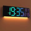 16,2'' Большие цифровые настенные часы с дистанционным управлением Большой светодиод/Двойной будильник/8 цветов RGB Цифровой будильник Электронные часы