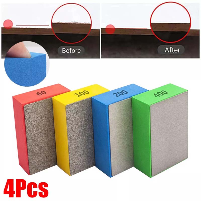 4x алмазный шлифовальный диск ручная полировальная колодка шлифовальный блок для плитки стекла мрамора