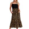 Women's Long Beach Casual Elegant Spaghetti Strap Maxi Dress Floral Low-key Flowing Bohemian Dress