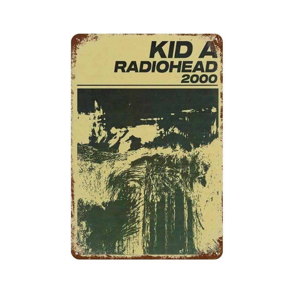 Рок-группа Radiohead Music Art Poster Ретро Металлическая жестяная вывеска Винтажная табличка для дома, комнаты, бара, клуба, мужской пещеры, кафе, декор настенные тарелки