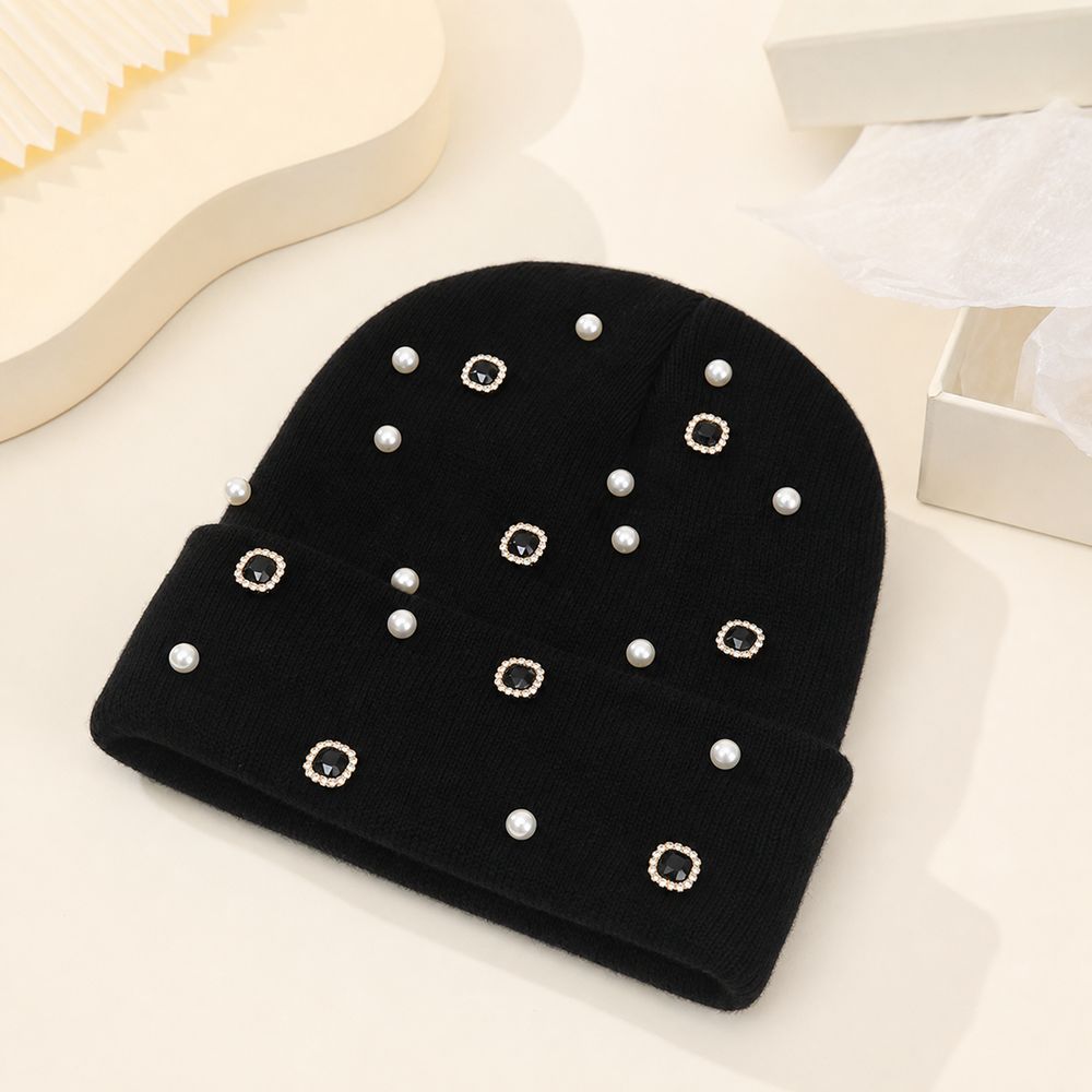 Brimless Style Knitted Beanie Hat Knitted Texture Brimless Skull Cap Fashion Cold Cap  Women