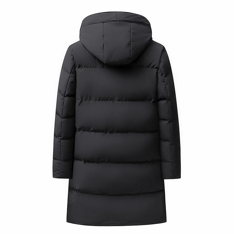 Winter Jackets for MenThickened Fashion Warm Hooded Middle-length Knee-length Fashionable Middle-aged Comfortable Versatile Plus Size Cotton Jacket
