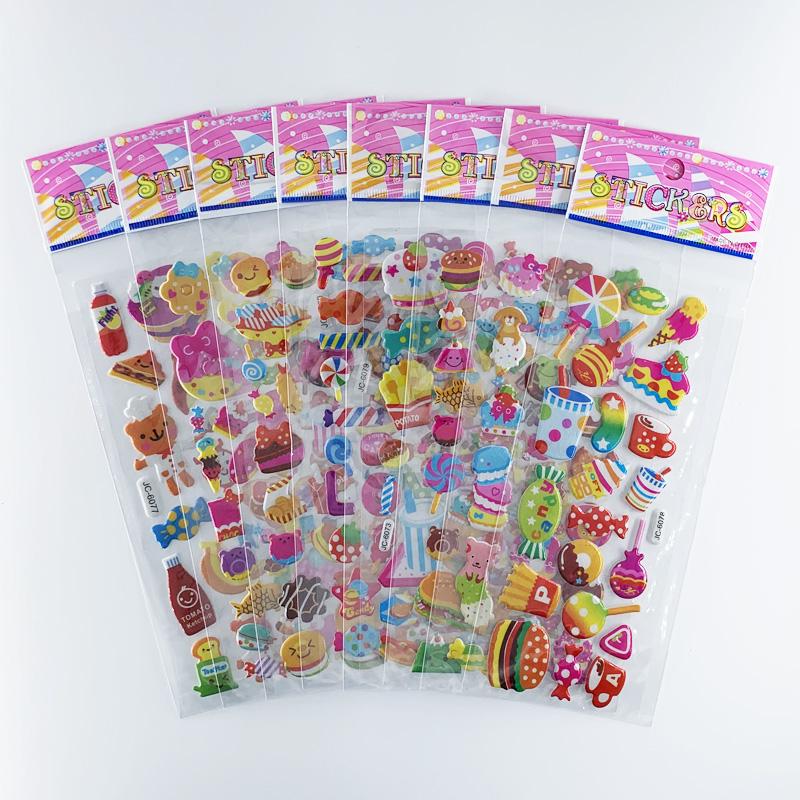 8 Sheets/Set Waterproof 3D Cartoon Butterfly Pattern Stickers Kids DIY Toy For Children Girls Room Decoration Kawaii Sticker