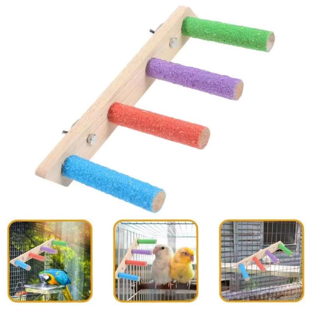 Wear-resistant Bird Cloud Ladder 4/6/8 Step Parrot Grinding Claws Stick Hamster