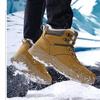 Men Winter Plus Velvet Snow Boots Casual PU Lace Up Warm Outdoor Cotton Shoes Large High Top Thick Antiskid Shoe 39-48