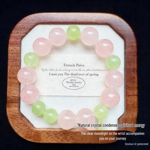 Elegant Rose Quartz and Xiuyu Jade Women's Bracelet - Versatile Luxury Crystal Design