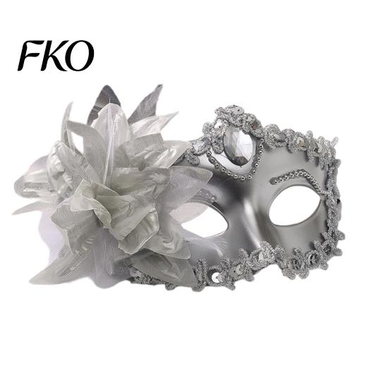 Party Half Mask Face Masquerade for Women, Mesh Flower Rhinestone Venetian Half-face Mask, Costumes Accessory Halloween Carnival Prom Ball Vintage