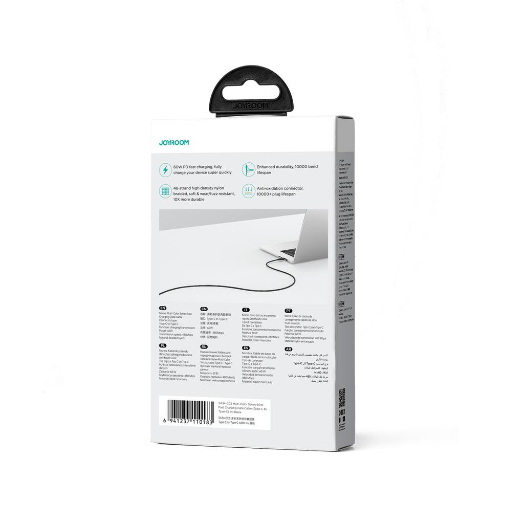 Joyroom 1m USB-C to USB-C PD 60W Cable - Black