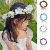 Декор из искусственных цветов, пляжная свадебная повязка на голову с лентой, богемный стиль, свадебный цветок, головной убор, аксессуар для волос