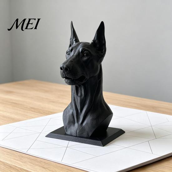 Doberman Dog Gift Shape Pen Holder, Creative Plastic Stationery Organizer, Pencil Cup 3D Print Office Desktop Decoration, for Workstation Holder