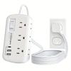 Flat Plug Surge Protector Power Strip,5 Ft Ultra Thin Extension Cord With 3 USB Wall Charger(1 USB C),6 Outlets Compact Desk Charging Station