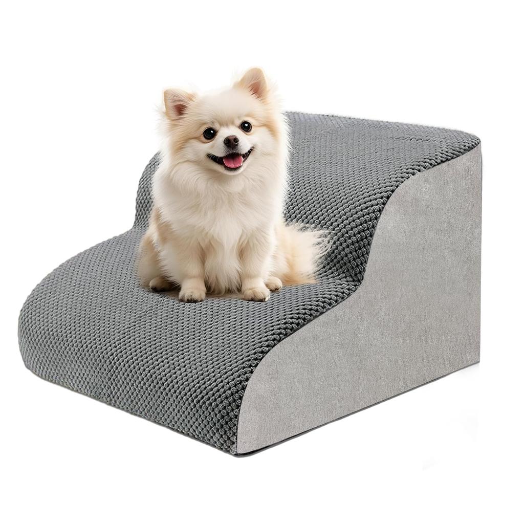 Eize Dog 2 Removable 30cm High Stairs, Steps, Gray, Non-Slip, Washable, Cover, (2 Steps)