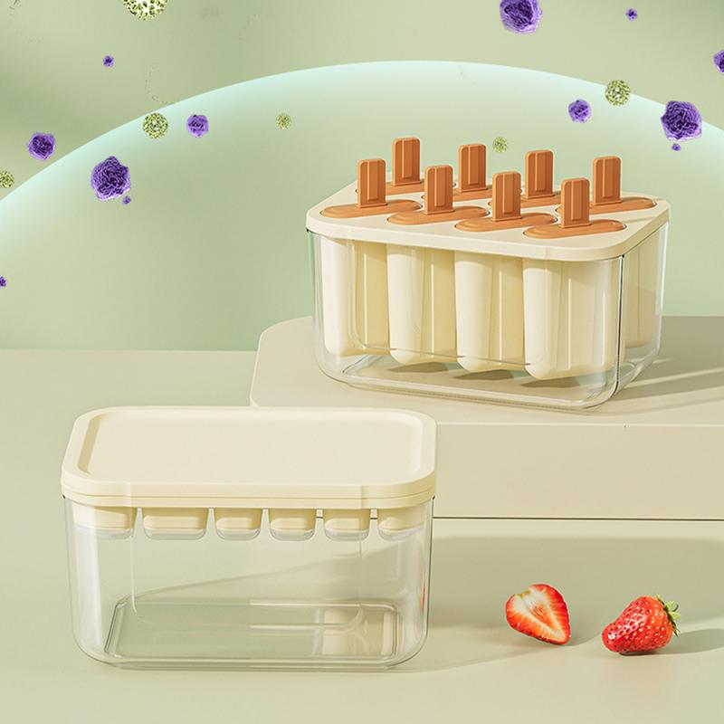 Силиконовый лоток для кубиков льда с крышкой, 8/22 отсеков, пищевой льдогенератор для домашнего использования, форма для мороженого и мороженого