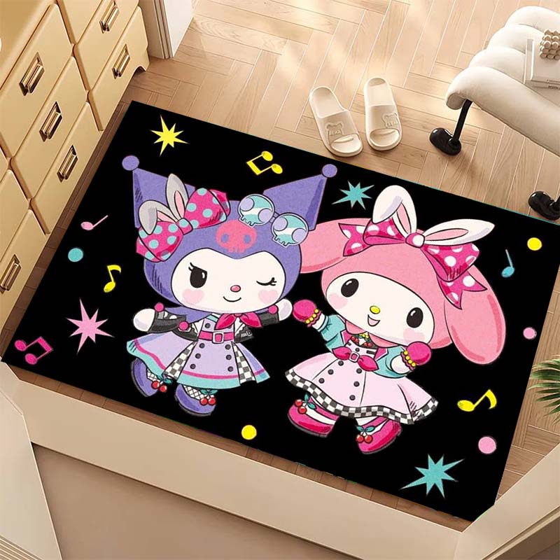Various styles of Kuromi cartoon rugs are perfect for home décor and can be used in game rooms, bedrooms, living rooms and othe5