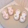 Туфли для девочек-принцесс Сладкие банты Детские пляжные туфли Ажурные с Т-образным ремешком 2025 Лето Новые Ходунки для малышей Мягкие Размеры 16-26
