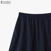 ZANZEA Женские повседневные однотонные свободные длинные юбки с эластичной резинкой на талии