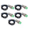 5PCS Inductive Proximity Switch NPN ABS Aluminum Alloy IP65 Waterproof Non Embedded Approach Sensor 6‑36VDC