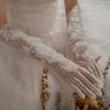 Elegant Fairy Long Wedding Tull Gloves Lace Flower Mesh Thin Gloves Pography Props Bride Dress Accessories