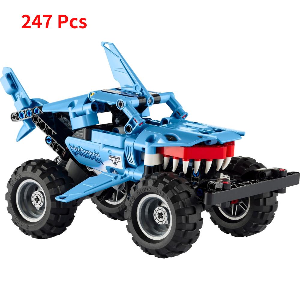 42118 Technical Monster Jam Grave Digger Vehicle Building Blocks Set 2 in 1 Off Road Stunts Pull Back Car Toys Christmas Gifts