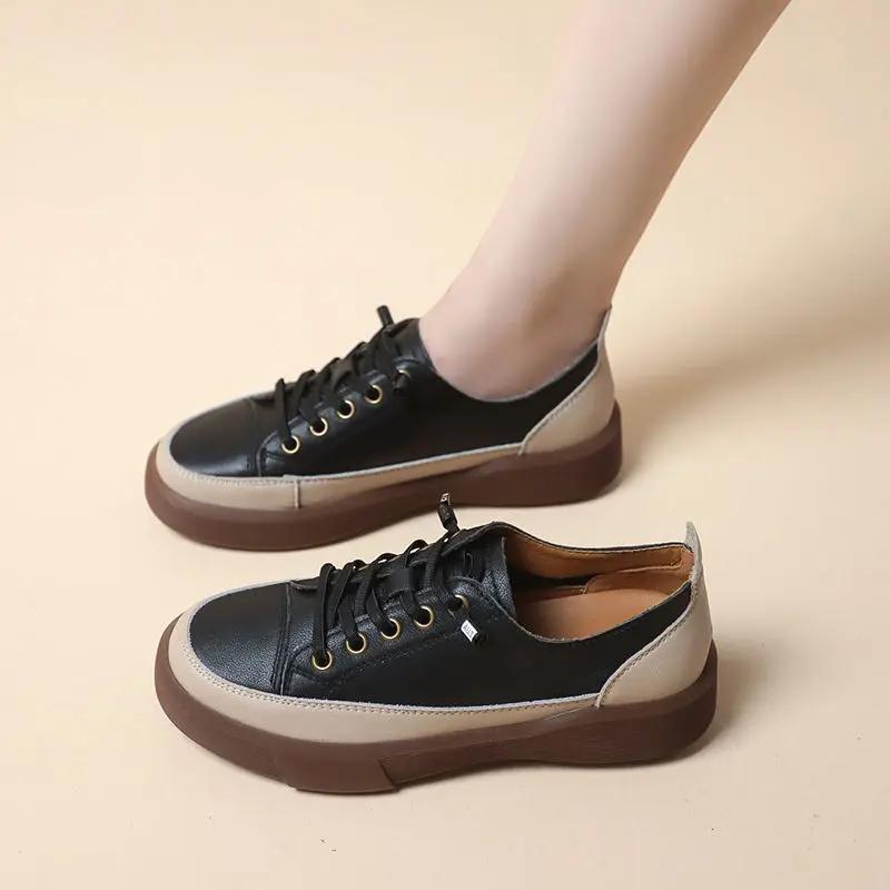 Женская обувь на шнуровке с круглым носком для женщин весна-осень высокое качество в продаже H повседневная ходьба вулканизированная обувь A