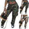 Женские брюки карго с камуфляжным принтом, с высокой посадкой, широкие штанины, мешковатые