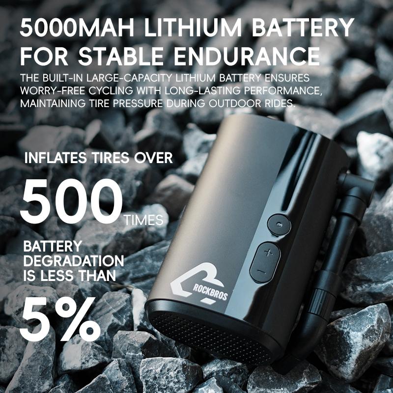 Мини-насос Rockbros 150Psi Портативный Электрический Велосипедный Насос 5V2A Type-C Портативный Наружный Насосы для Горного Велосипеда Шоссейного Велосипеда Мотоцикла