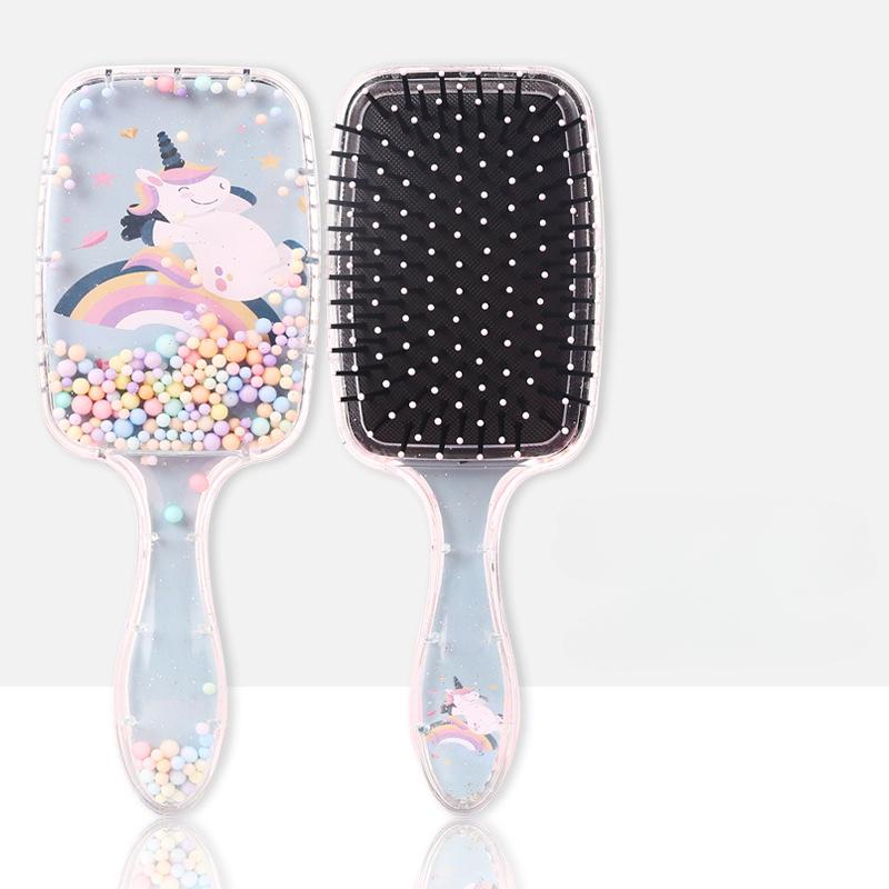 Kawaii щетка для волос для маленьких девочек, расческа для волос с милыми животными, пандой, единорогом для детей, массажная расческа на воздушной подушке, инструмент для ухода за волосами для девочек